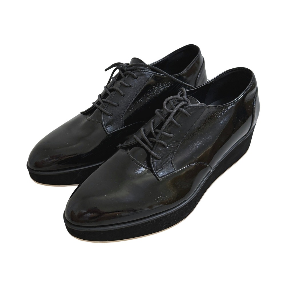 Vincis Bench VTG Black Patent Leather Platform Oxfords‎ Grunge Shoes 23.5 6.5 7
